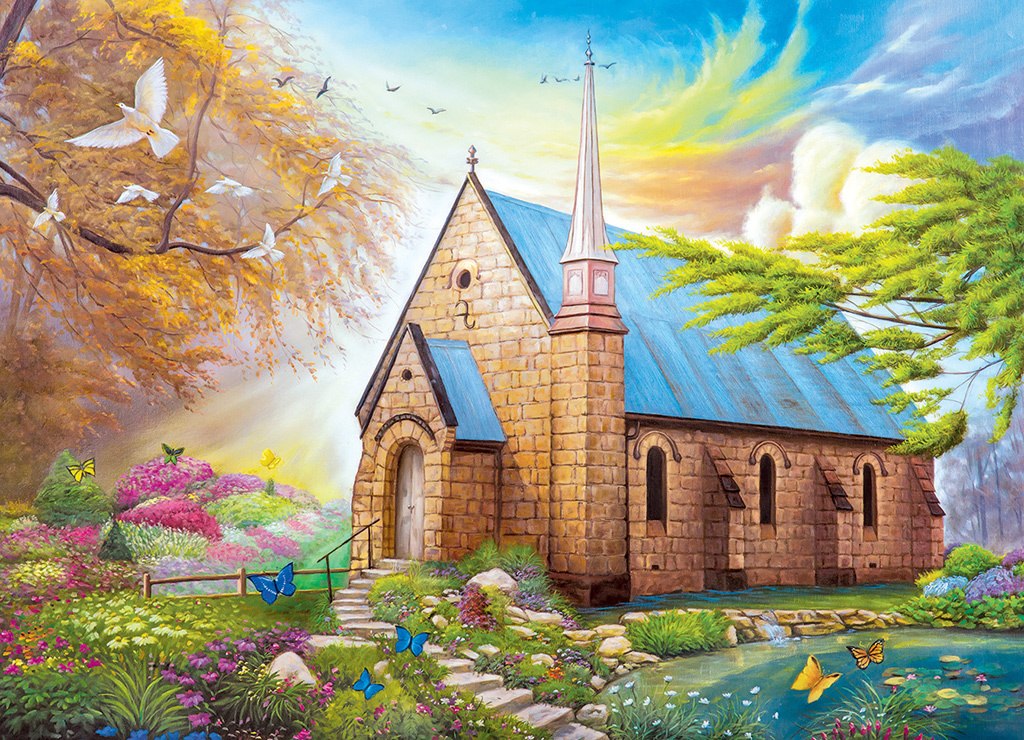 Serenity Church II - 1000pc Jigsaw Puzzle by Lafayette Puzzle Factory
