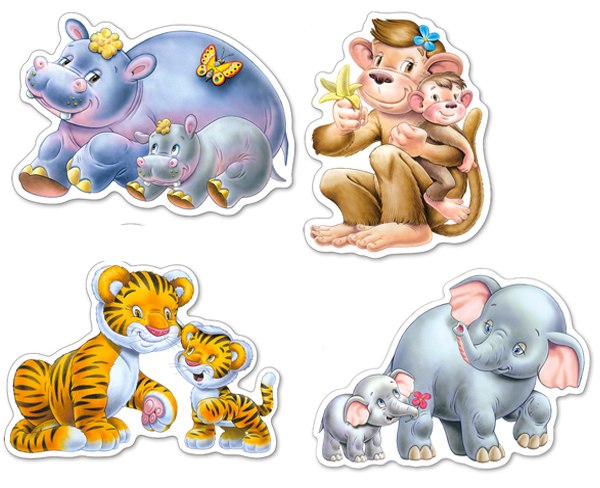 Jungle Babies  - 4,5,6,7pc Jigsaw Puzzle By Castorland