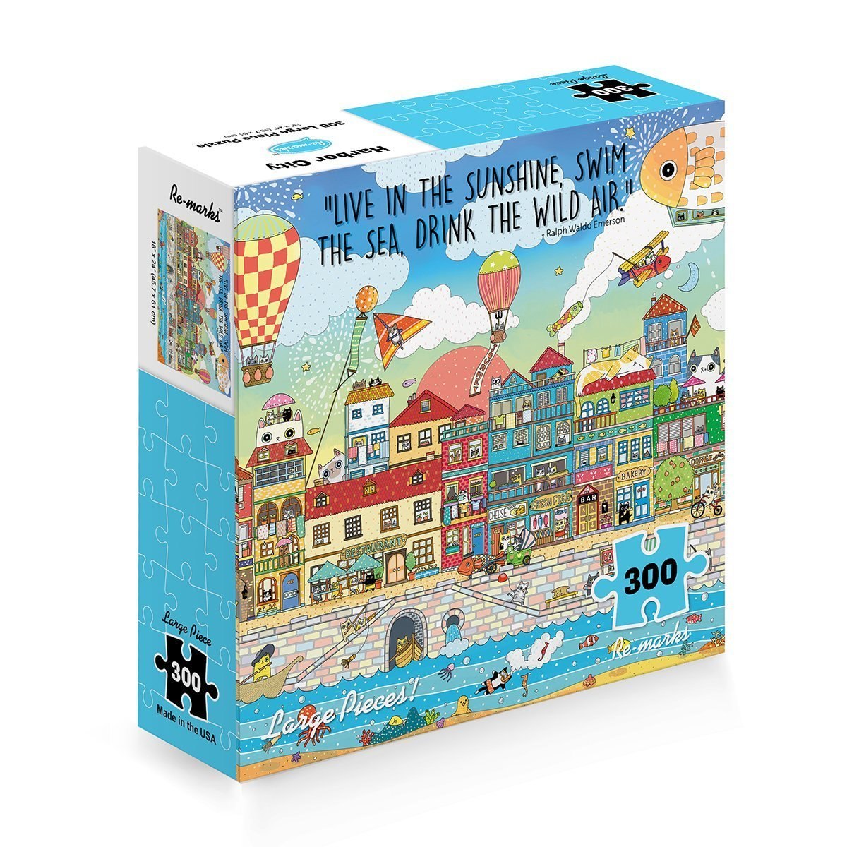 Harbor City - 300pc Large Format Jigsaw Puzzle By Re-marks  			  					NEW - image 1