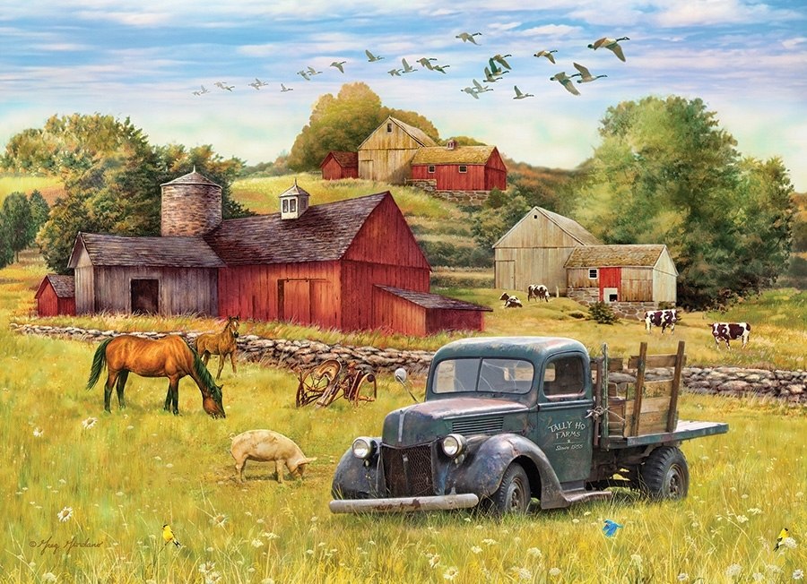 Blue Truck Farm - 35pc Tray Puzzle by Cobble Hill  			  					NEW