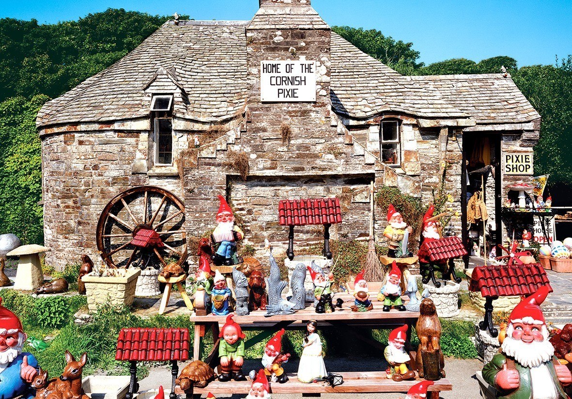 Old World Pixie Shop in Tintagel Cornwall, Ireland - 1500pc Jigsaw Puzzle by Lafayette Puzzle Factory