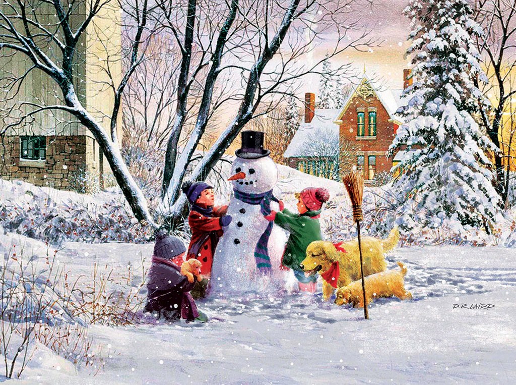 Snowman and Friends - 1000pc Jigsaw Puzzle by SunsOut