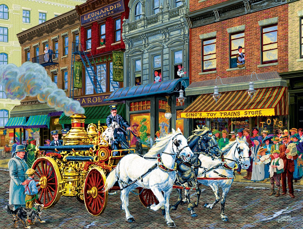 Fire Company No. 1 - 300pc Large Format Jigsaw Puzzle by Sunsout