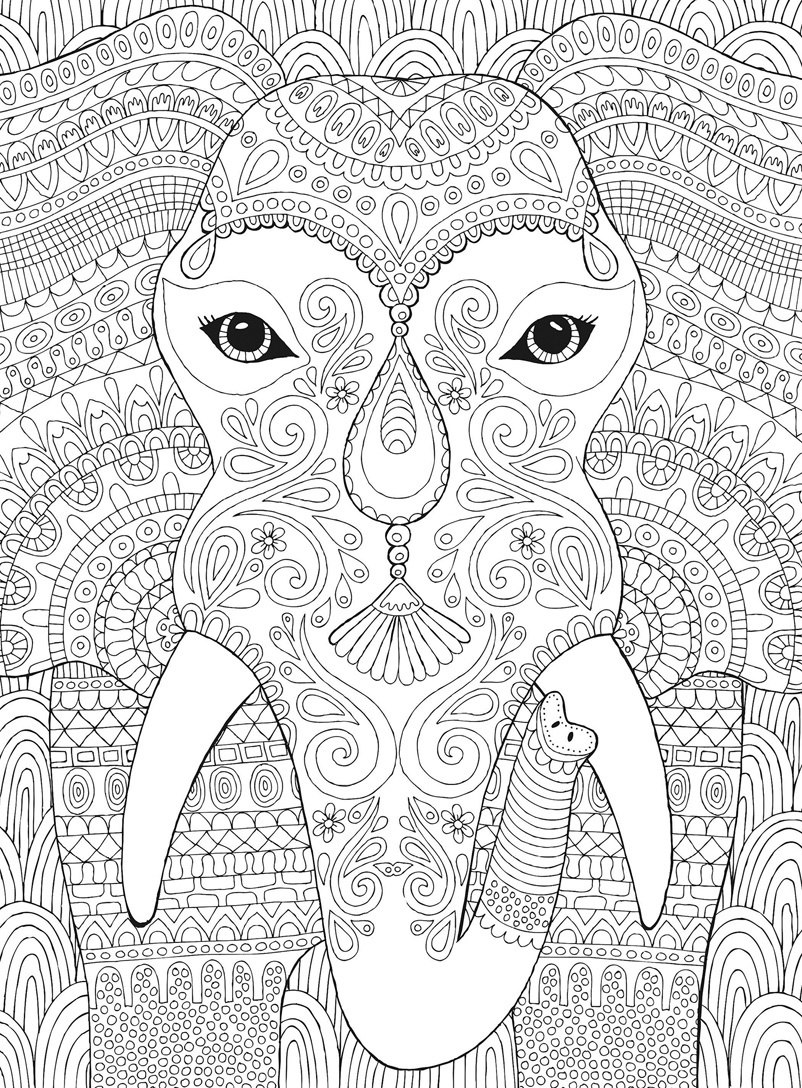 Puzzle Escapes: Elephant - 500pc Coloring Jigsaw Puzzle by Masterpieces