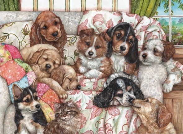 Puppies - 1000pc Jigsaw Puzzle by Anatolian