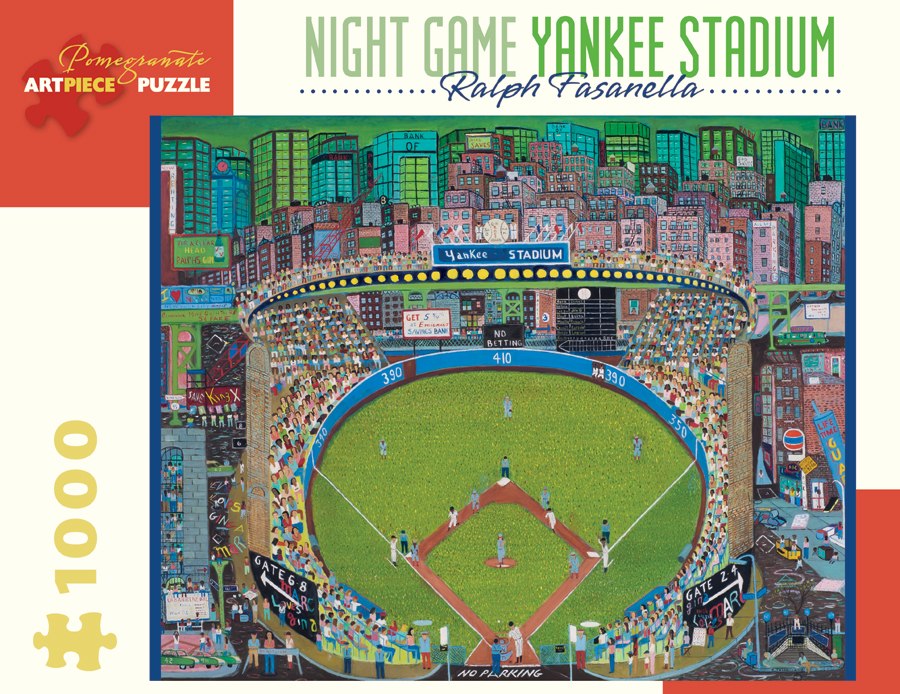 Fasanella: Night Game -- Yankee Stadium - 1000pc Jigsaw Puzzle by Pomegranate  			  					NEW - image 1