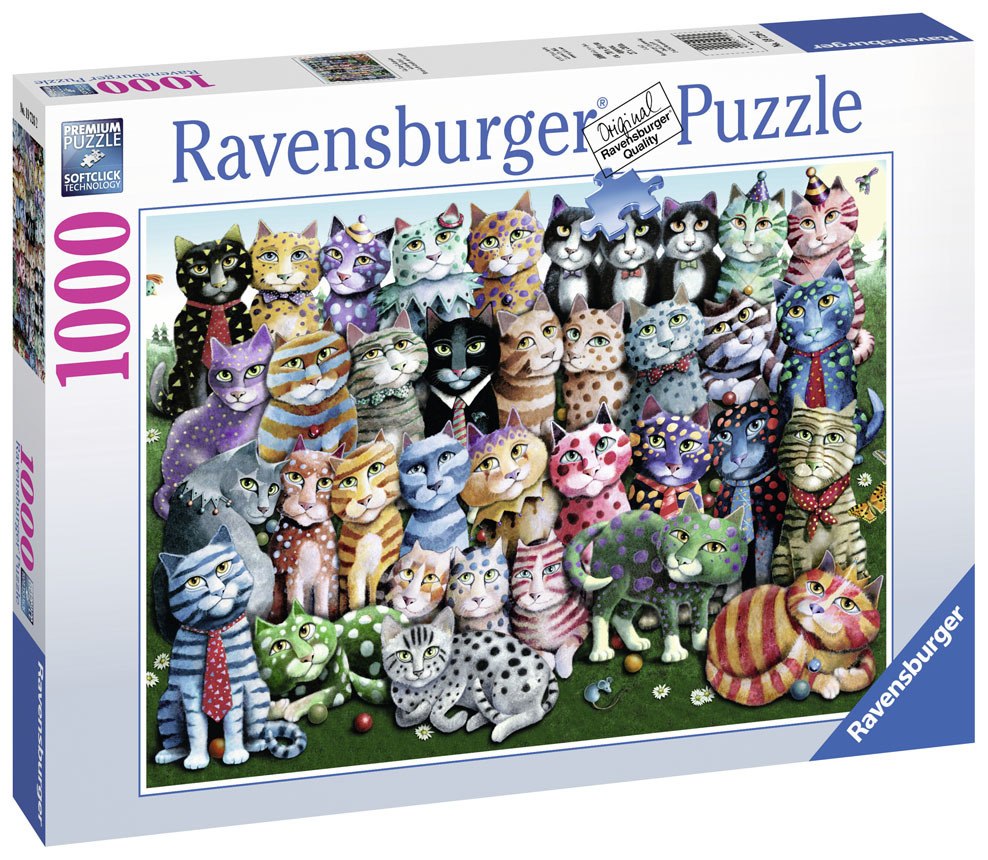 Cat Family Reunion - 1000pc Jigsaw Puzzle By Ravensburger - image 1