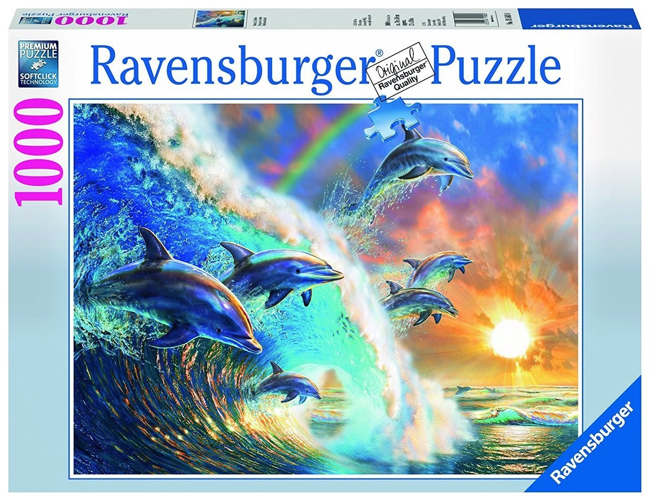 Dancing Dolphins - 1000pc Jigsaw Puzzle by Ravensburger  			  					NEW - image 1