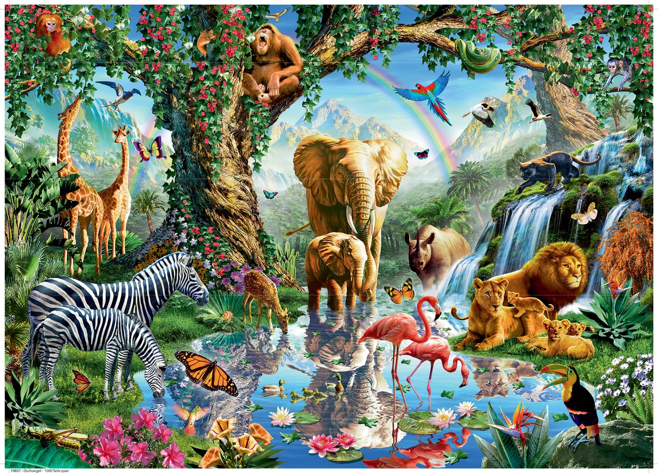Adventures in the Jungle - 1000pc Jigsaw Puzzle By Ravensburger  			  					NEW