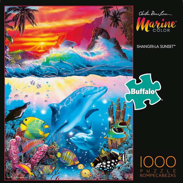 Marine Color: Shangri-La Sunset - 1000pc Jigsaw Puzzle by Buffalo Games  			  					NEW - image 1