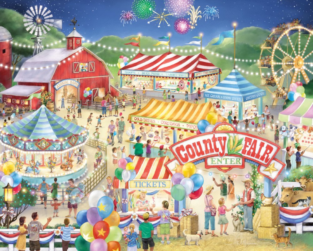 County Fair - 1000pc Jigsaw Puzzle by Vermont Christmas Company - image 1