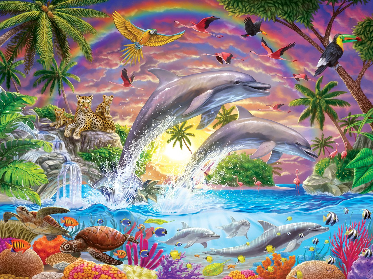 Fantasy Isle - 300pc EzGrip Jigsaw Puzzle by Masterpieces  			  					NEW