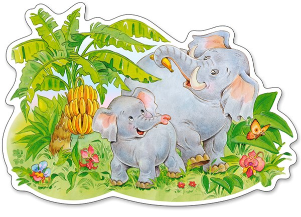 Playing Elephants - 12pc Jigsaw Puzzle By Castorland