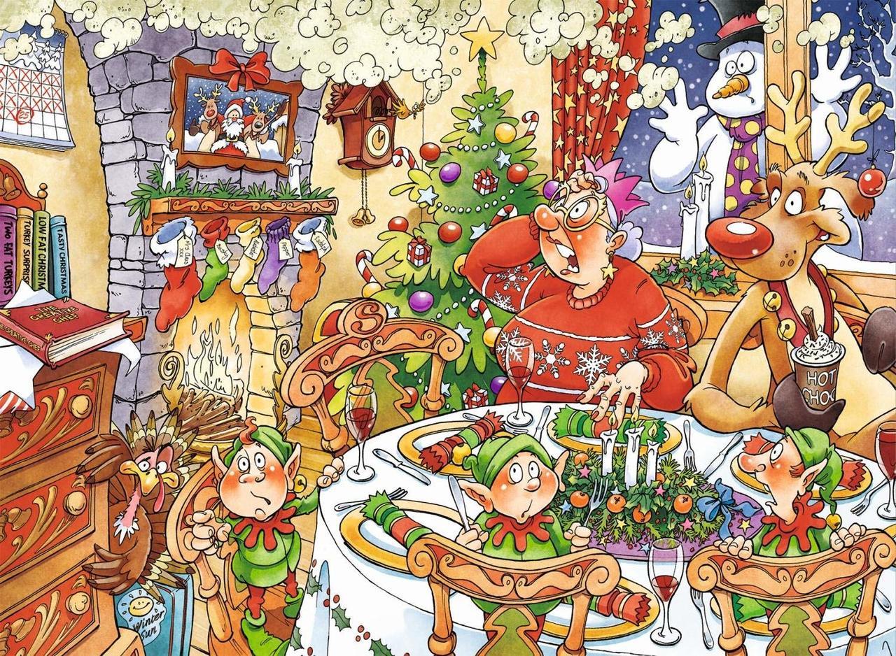 WASGIJ: Christmas 13, Turkey's Delight! - 2x1000pc Jigsaw Puzzle By Jumbo  			  					NEW