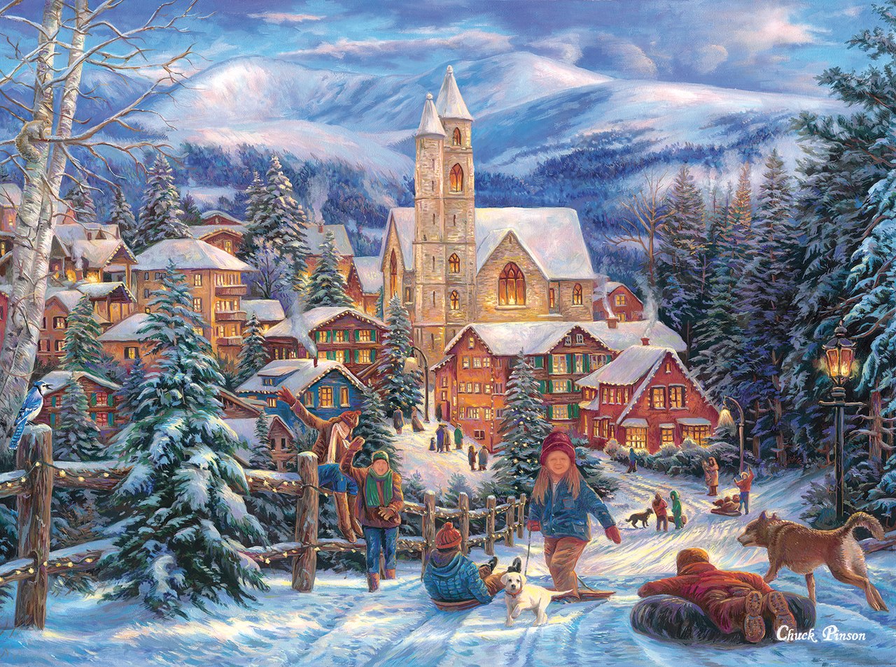 Sledding to Town - 1000pc Jigsaw Puzzle By Sunsout  			  					NEW