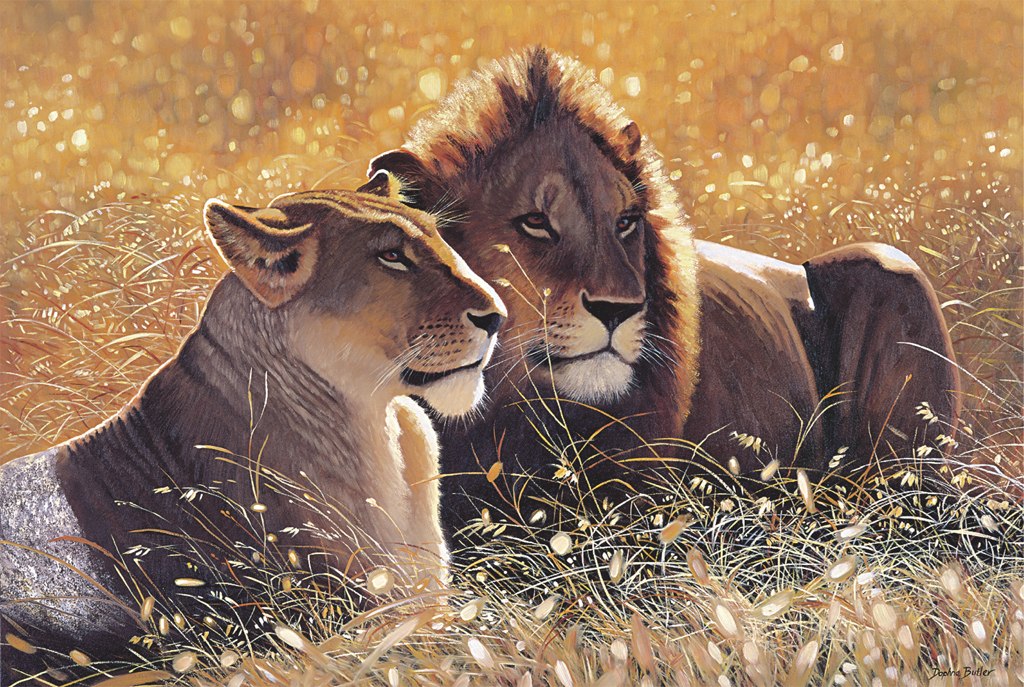 Lions In The Sun - 1000pc Jigsaw Puzzle by Tomax