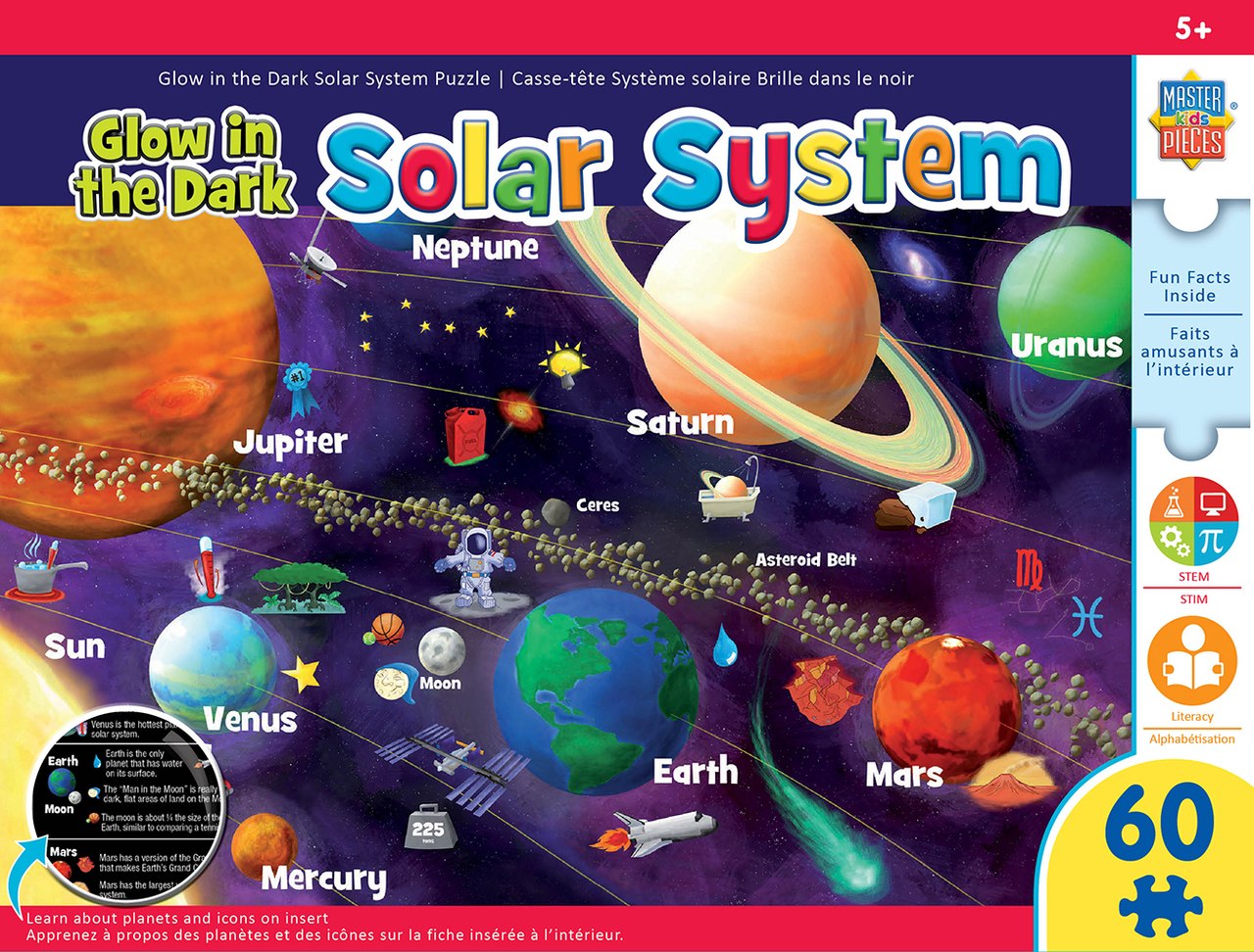 Solar System Glow - 60pc Educational Jigsaw Puzzle by Masterpieces  			  					NEW - image 1