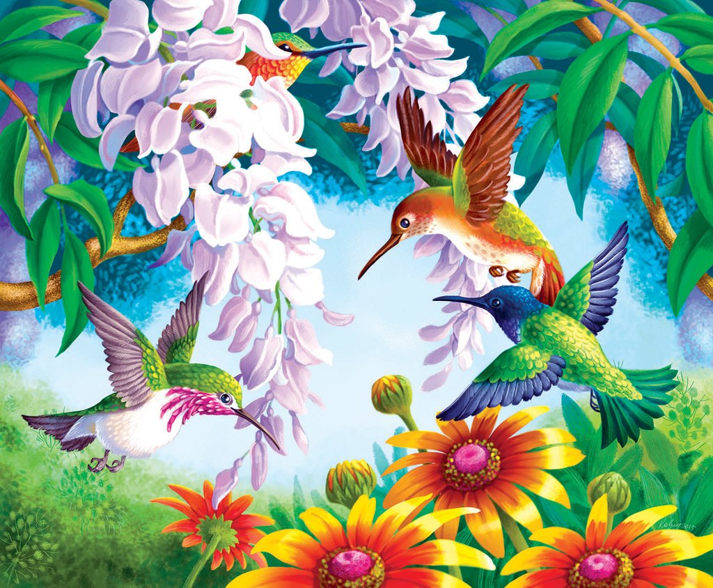 Hummingbird Fly By - 1000pc Jigsaw Puzzle by Sunsout