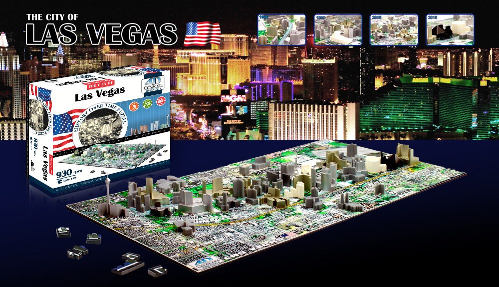 Las Vegas - 930pc 4D Cityscape Educational Jigsaw Puzzle - image 1