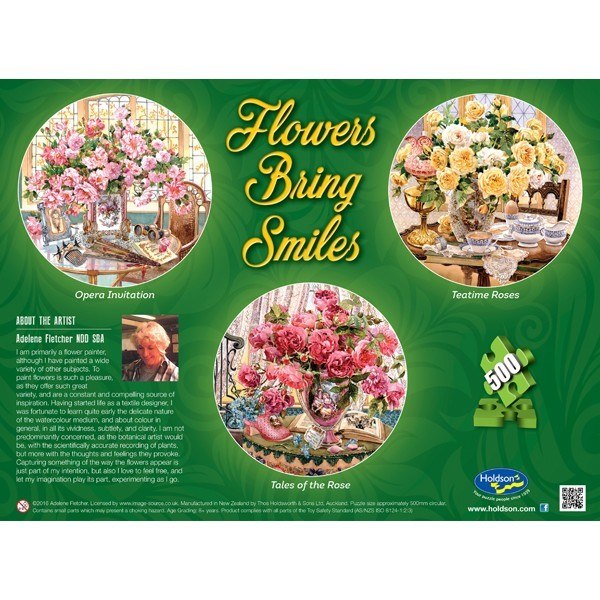 Flowers Bring Smiles: Tales (Light Pink) - 500pc Jigsaw Puzzle by Holdson  			  					NEW - image 2