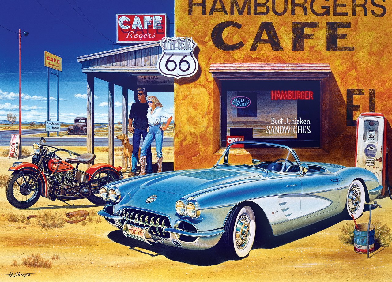 Route 66 Café - 1000pc Jigsaw Puzzle by Masterpieces