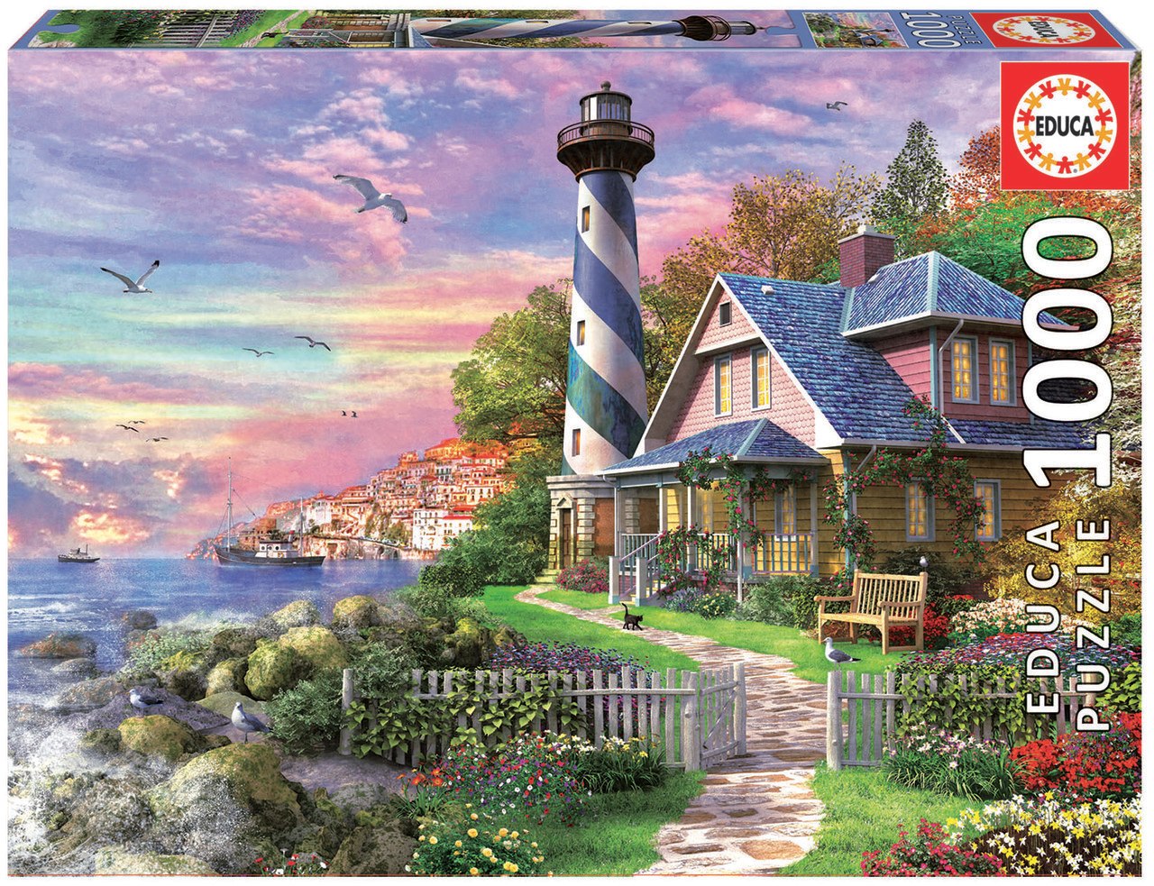 Lighthouse at Rock Bay - 1000pc Jigsaw Puzzle by Educa  			  					NEW - image 1