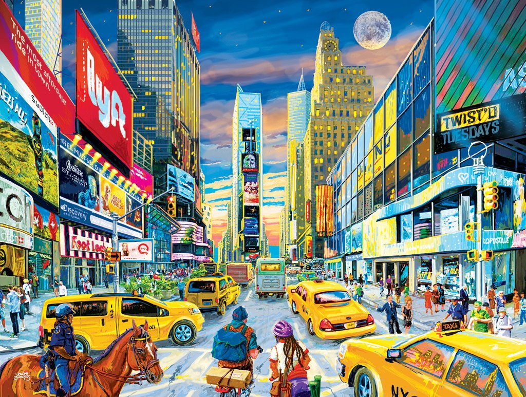 Times Square Intersection - 300pc Large Format Jigsaw Puzzle by Sunsout