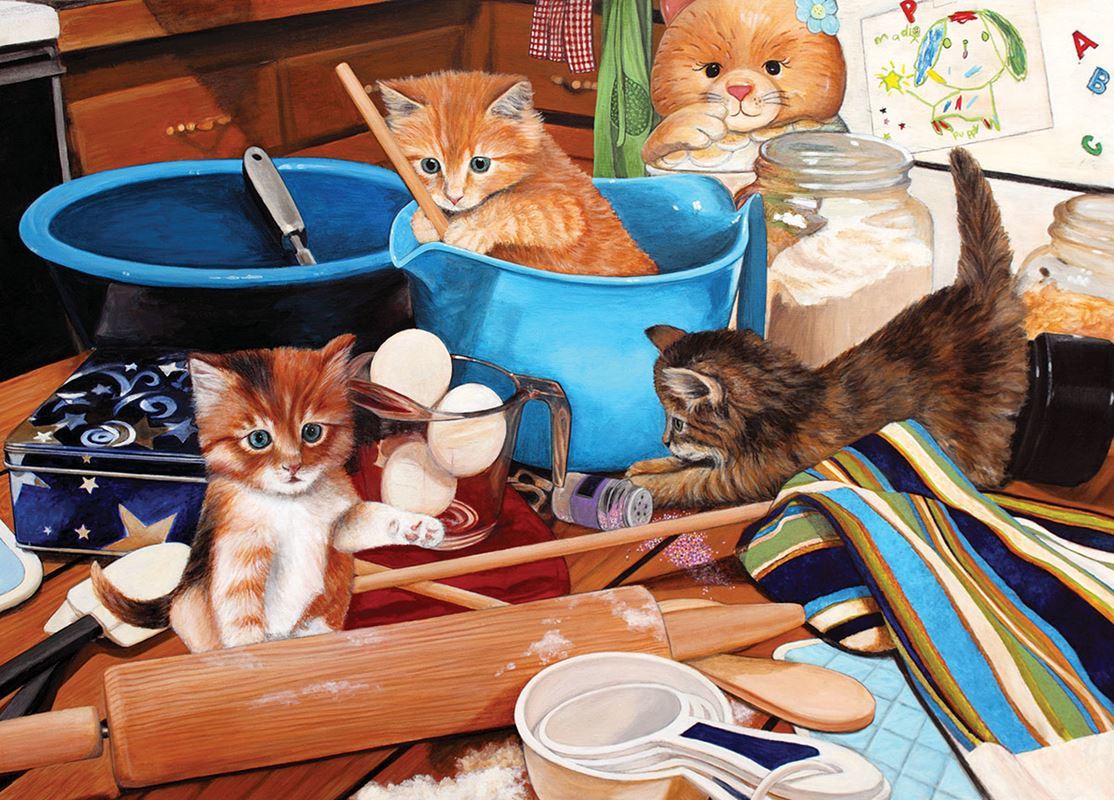 Kittens in the Kitchen - 1000pc Jigsaw Puzzle By Sunsout  			  					NEW