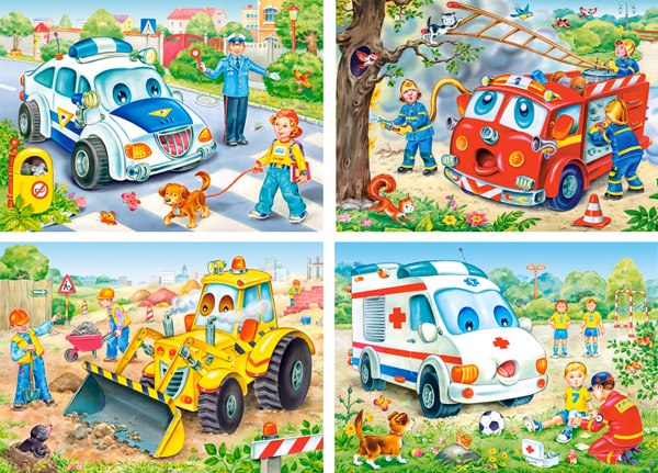 Funny Vehicles - 8,12,15,20pc Jigsaw Puzzle By Castorland