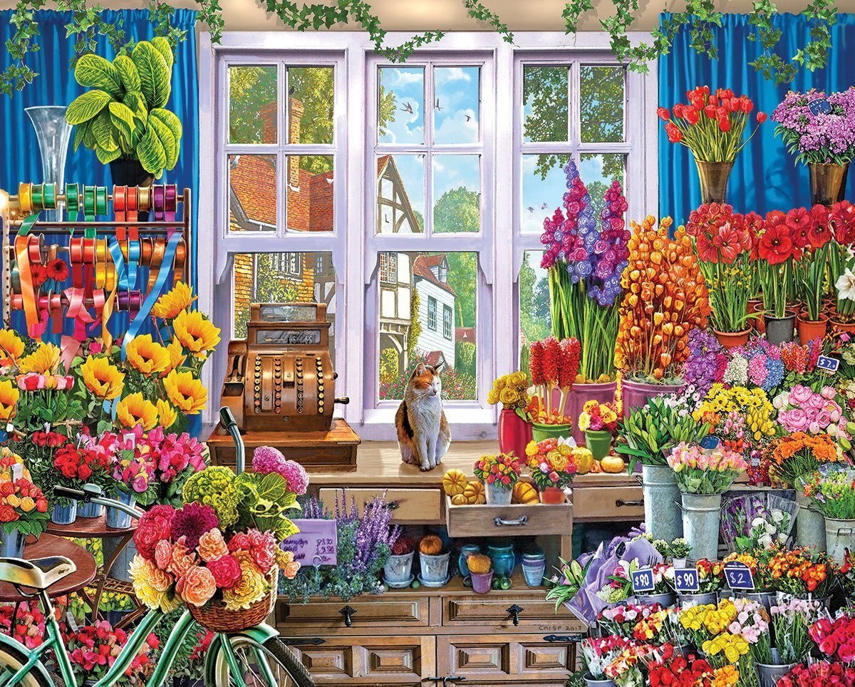 Flower Shoppe - 1000pc Jigsaw Puzzle By White Mountain  			  					NEW