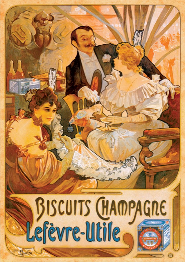 Biscuits Champagne Vintage Poster  - 1000pc Jigsaw Puzzle by D-Toys