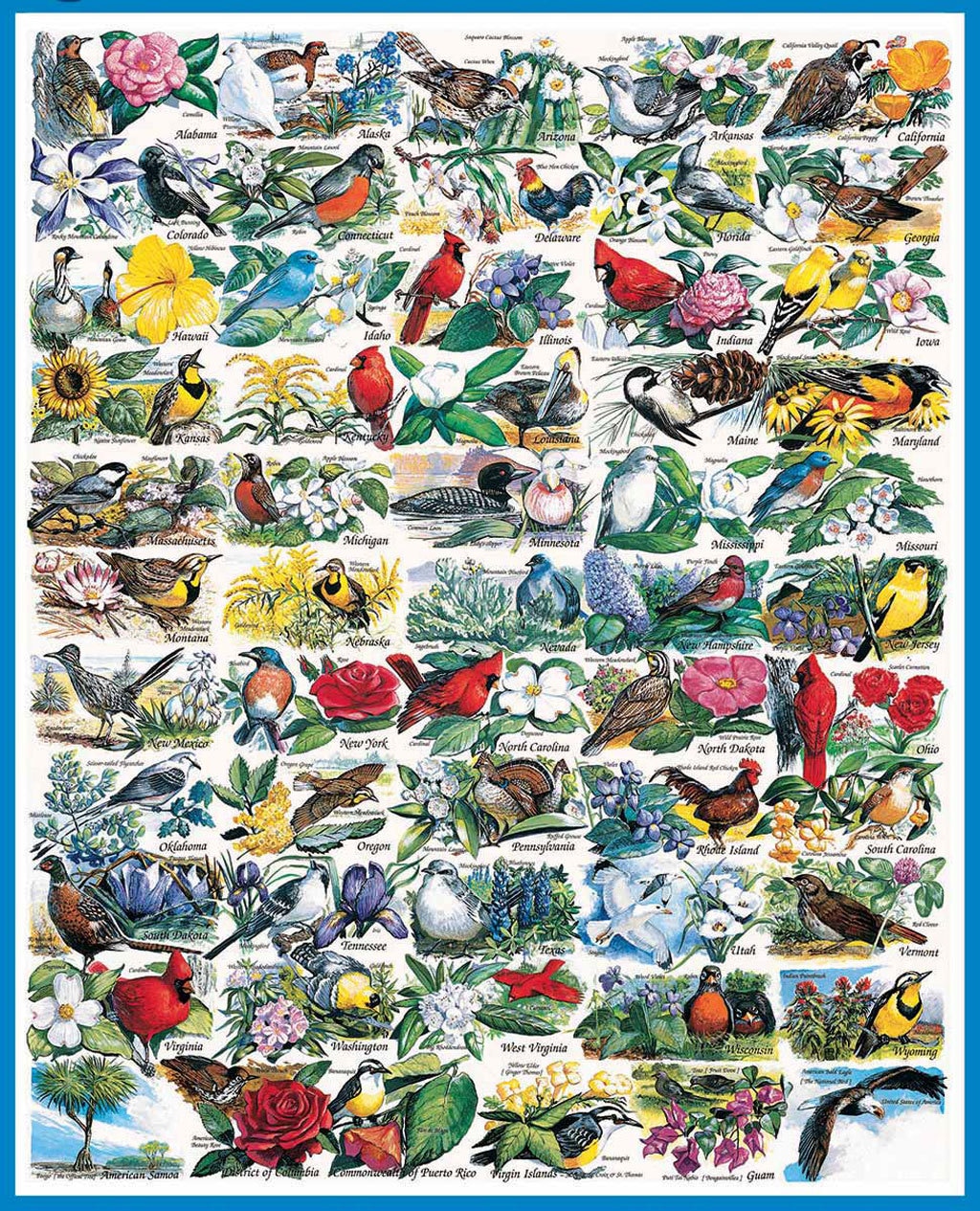 State Birds & Flowers - 1000pc Jigsaw Puzzle By White Mountain