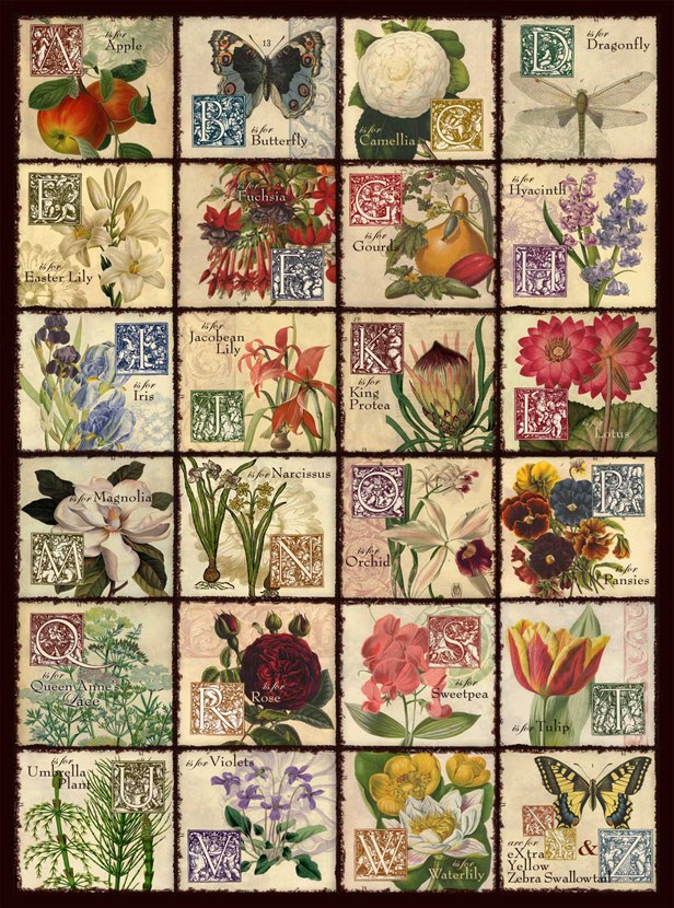 Vintage Flora - 500pc Jigsaw Puzzle by Ravensburger