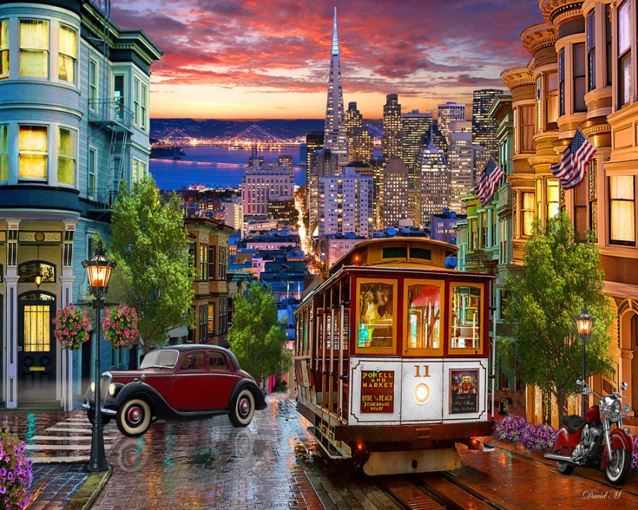 San Francisco Trolley - 1000pc Jigsaw Puzzle by Vermont Christmas Company  			  					NEW