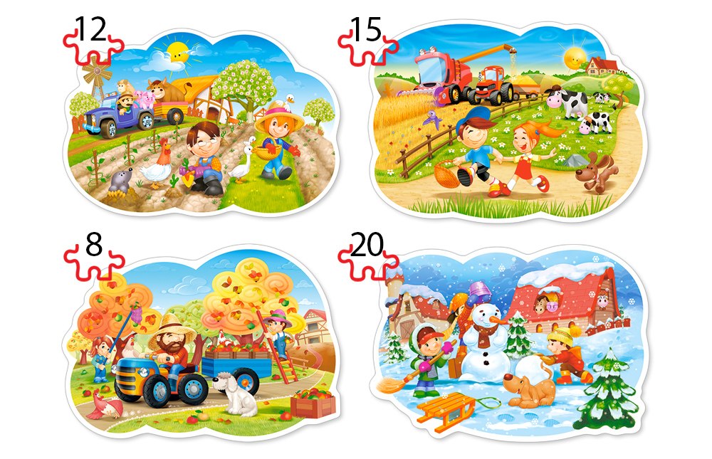 Four Seasons - 8,12,15,20pc Shaped Jigsaw Puzzle By Castorland