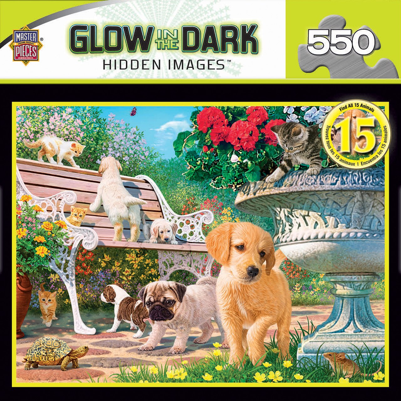 Hidden Images: Afternoon at the Park - 550pc Glow-in-the-Dark Jigsaw Puzzle by Masterpieces  			  					NEW - image 1