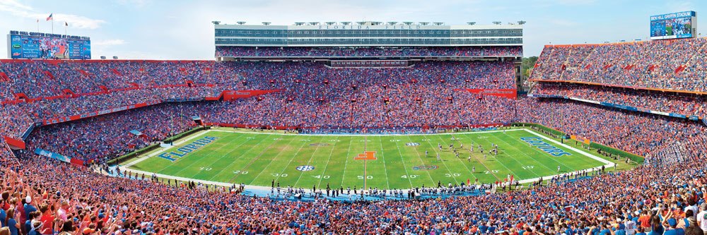 University of Florida: The Swamp - 1000pc Panoramic Jigsaw Puzzle by Masterpieces - image main