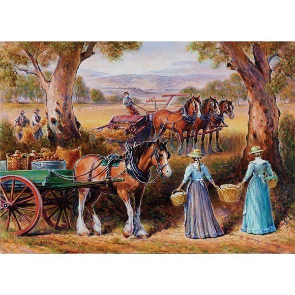Redgum Ranges: Harvest Time Lunch - 1000pc Jigsaw Puzzle by Holdson  			  					NEW