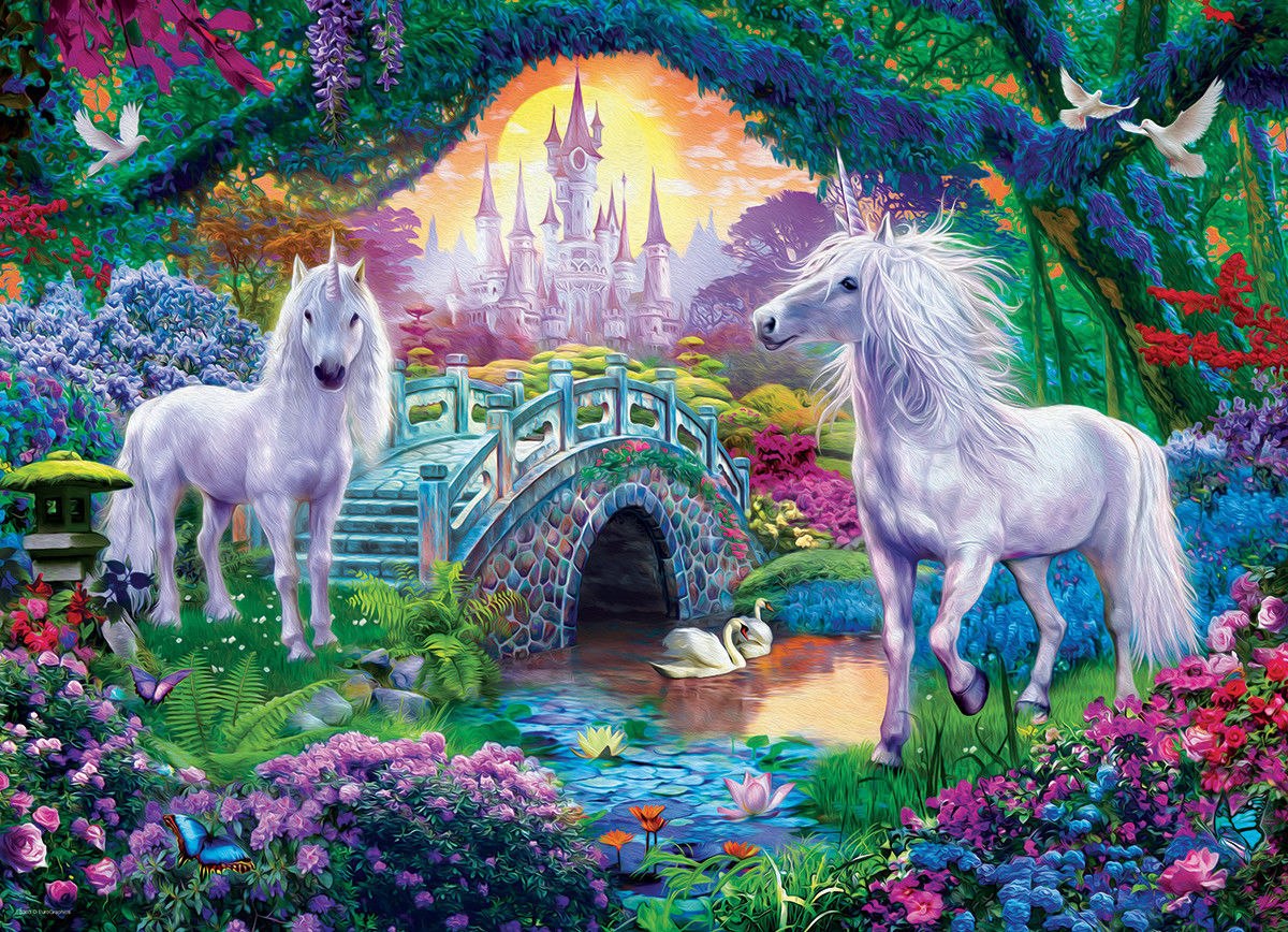 Unicorns in Fairy Land - 500pc Jigsaw Puzzle by Eurographics  			  					NEW - image main