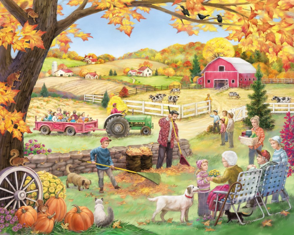 Countryside Autumn - 1000pc Jigsaw Puzzle by Vermont Christmas Company - image main