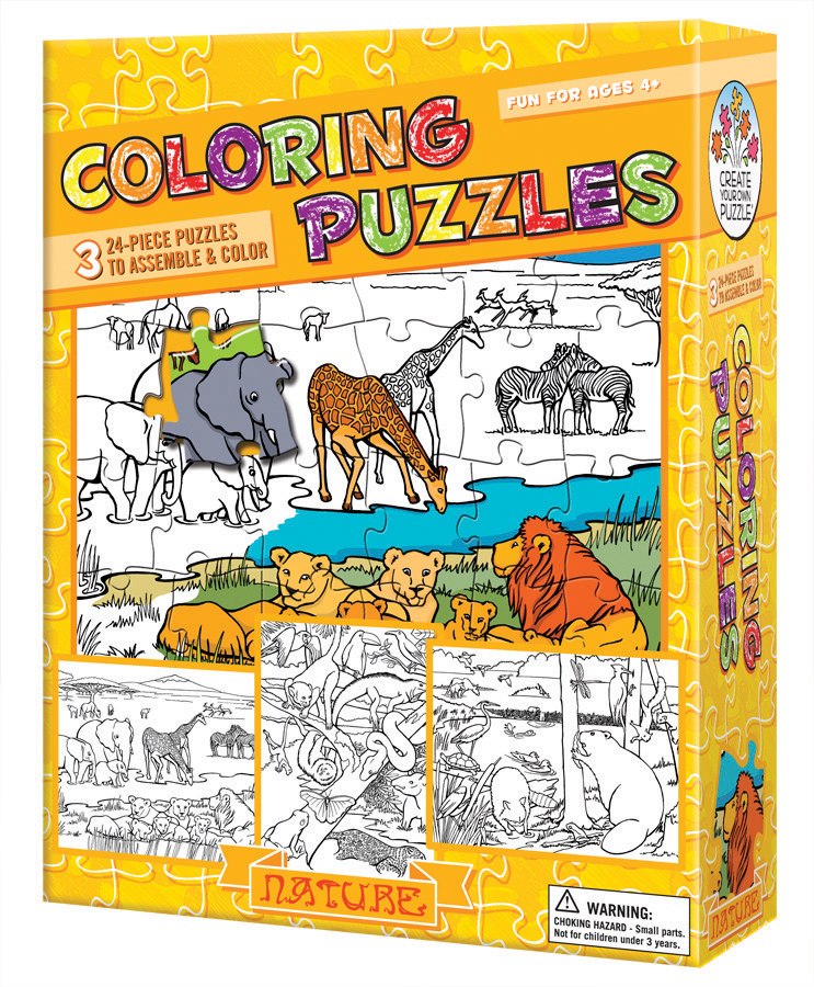 Coloring Puzzles: Nature - 24pc Coloring Puzzle by Cobble Hill