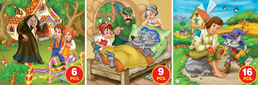 Fairy Tales,- Series 1 - 6pc, 9pc, 16pc Jigsaw Puzzle by D-Toys