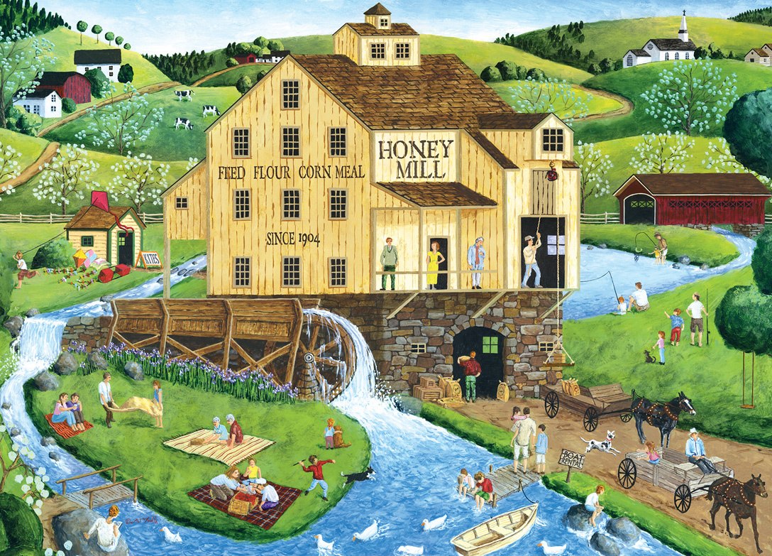 Hometown: Honey Mill - 1000pc Jigsaw Puzzle by Masterpieces - image main