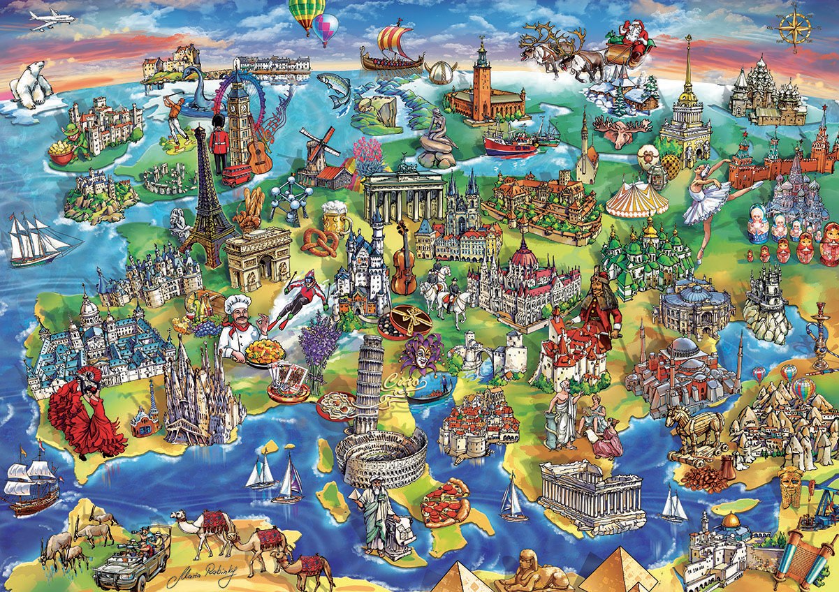 European World - 1000pc Jigsaw Puzzle by Educa