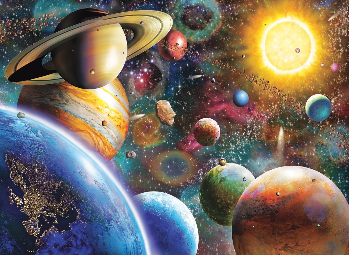 Planets in Space - 1000pc Jigsaw Puzzle by Anatolian