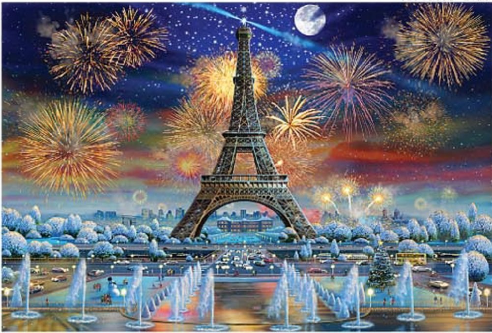 Eiffel Tower Celebration - 1000pc Jigsaw Puzzle by Tomax