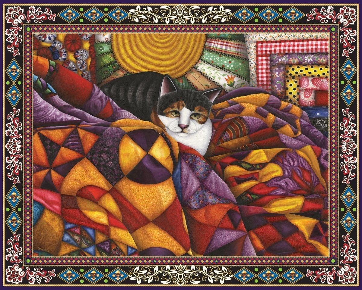 Quilted Cat - 1000pc Jigsaw Puzzle By Springbok  			  					NEW