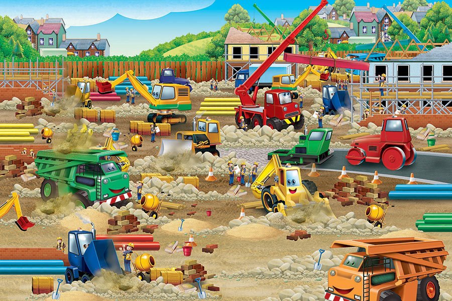 Construction Zone - 36pc Floor Puzzle by Cobble Hill