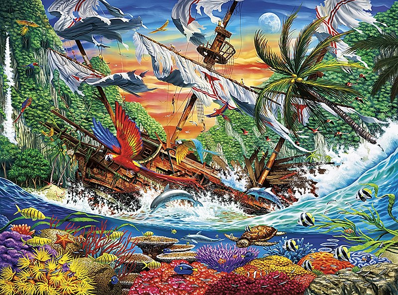 Marine Color: Shipwreck Reef - 1000pc Jigsaw Puzzle by Buffalo Games  			  					NEW