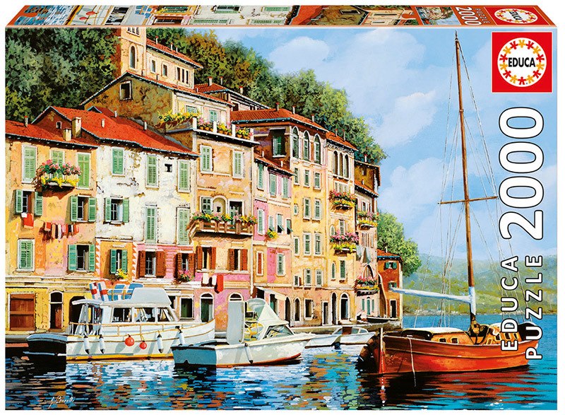 Guido Borelli: La Barca Rossa Alla Calata - 2000pc Jigsaw Puzzle By Educa  			  					NEW